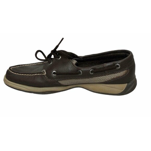 Sperry Top Sider Intrepid Brown Tan Boat Shoes Womens 7 M 9774803 Leather - Picture 4 of 11